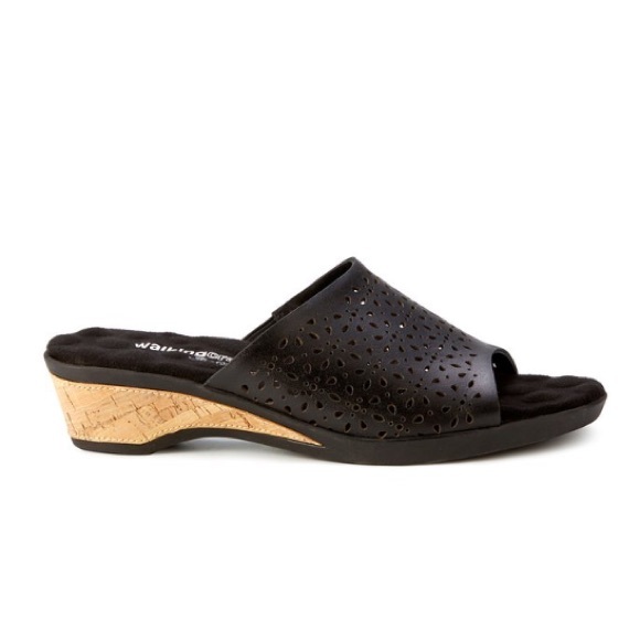 Walking Cradles Black Kerry Leather Sandal Women’s Size 11 Medium - Picture 2 of 6